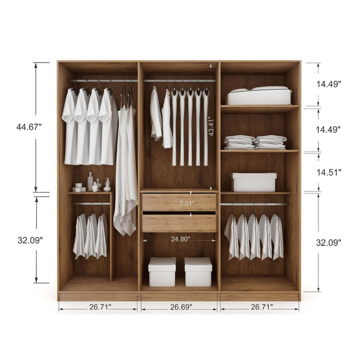 Manhattan Comfort Gramercy Modern Freestanding Wardrobe Armoire Closet in White