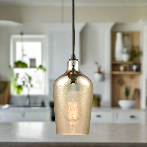 Elk Home Hammered Glass Four Light Pendant