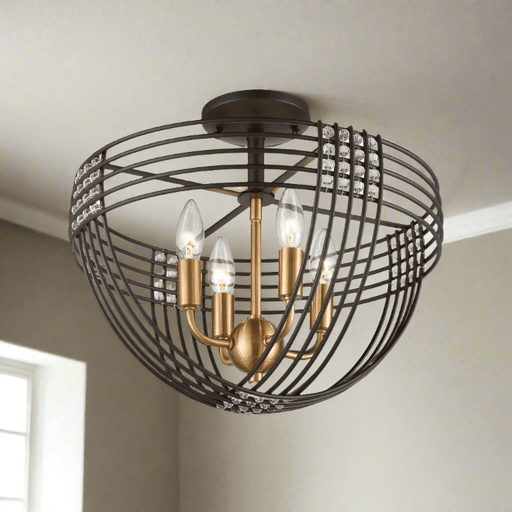 Elk Lighting Concentric Oil Rubbed Bronze, Satin Brass Semi Flush Mount