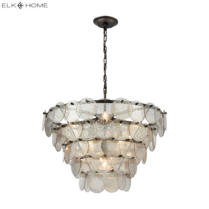 Elk Lighting Airesse Silver Mercury 9 Light Chandelier