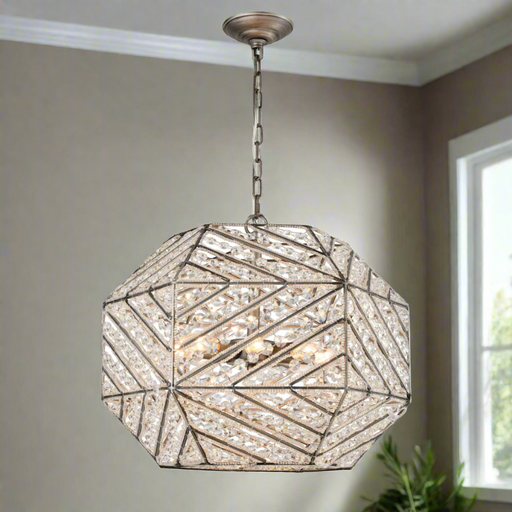 Elk Lighting Constructs Weathered Zinc LED Chandelier