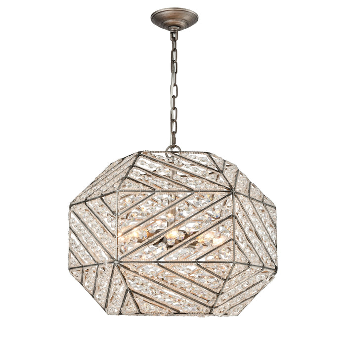 Elk Lighting Constructs Weathered Zinc LED Chandelier