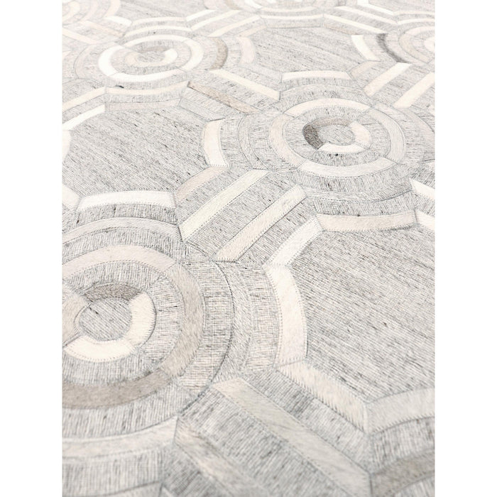 Pasargad Home Galaxy Collection Silver Cowhide & Sari Silk Area Rug-12' 0'' X 15' 0'' ptx-3137 12x15