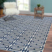 Pasargad Home Galaxy Collection Silver/Navy Cowhide Area Rug- 4' 0'' X 6' 0'' ptx-4165 4x6