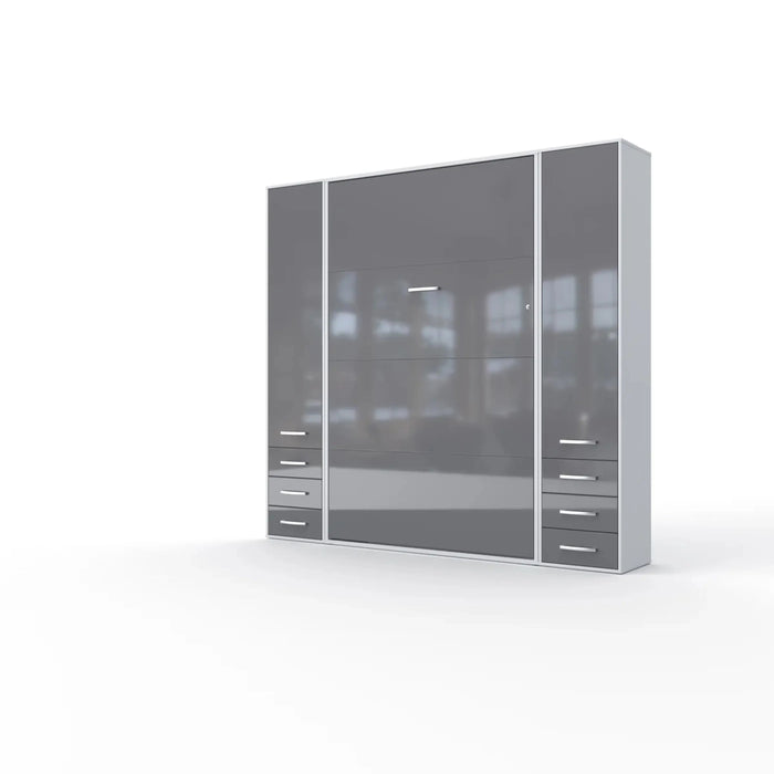 Maxima House Invento Vertical Murphy Bed, European Twin Size with 2 cabinets