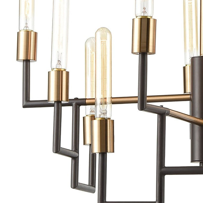 Elk Lighting Congruency Oil Rubbed Bronze, Satin Brass Chandelier