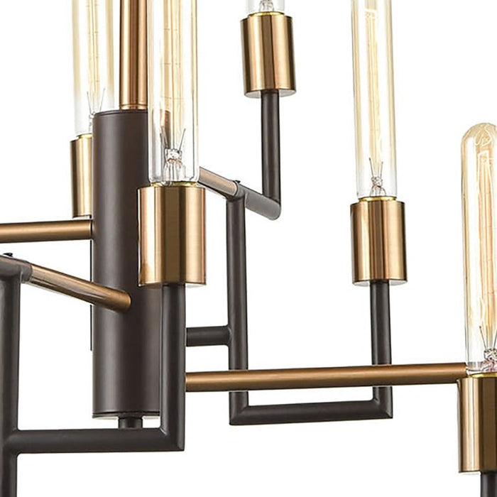 Elk Lighting Congruency Oil Rubbed Bronze, Satin Brass Chandelier