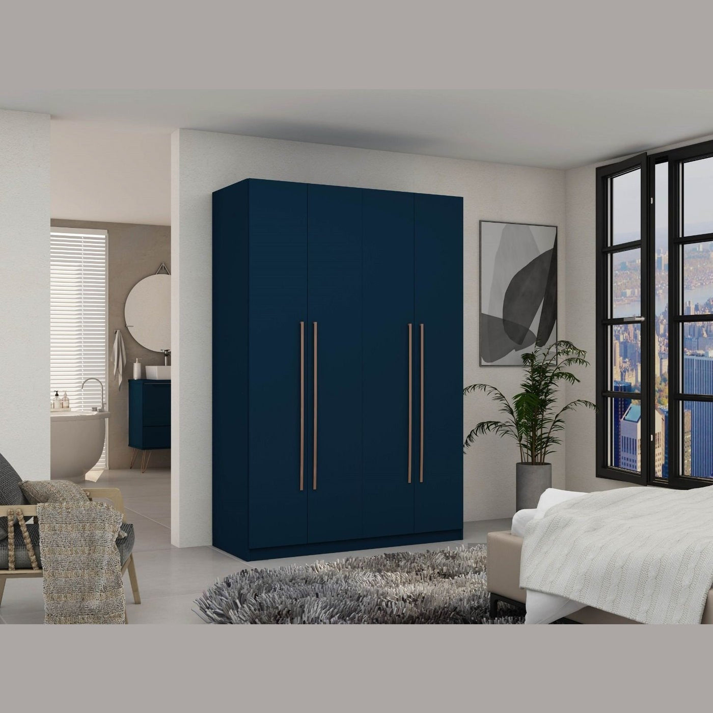 Manhattan Comfort Gramercy Modern 2Section Freestanding Wardrobe Armo — Archic Furniture