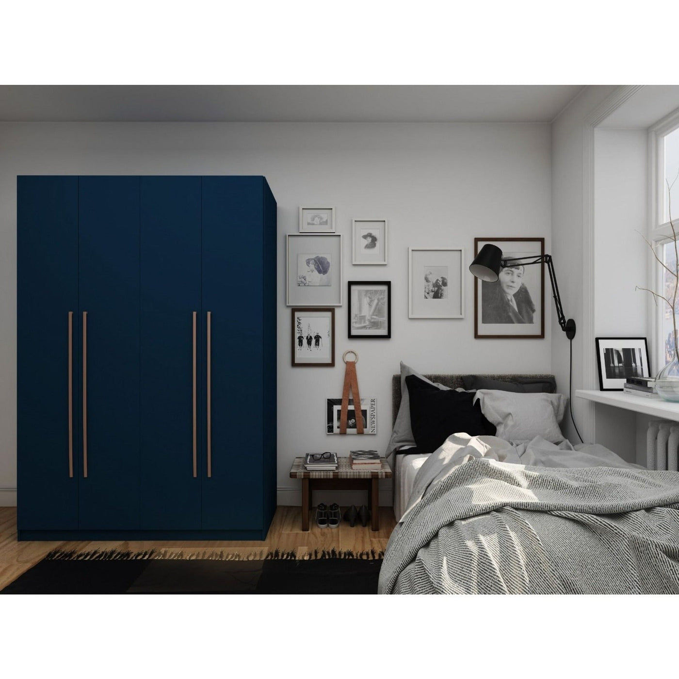 Manhattan Comfort Gramercy Modern 2Section Freestanding Wardrobe Armo — Archic Furniture