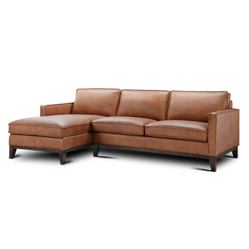 GTR Pimlico Brown Leather Sectional with LAF Chaise