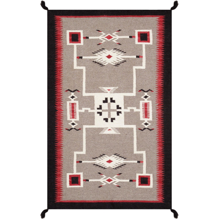 Pasargad Home Tuscany Collection Reversible Wool Mocha Area Rug- 4' 2'' X 5'11'' PNT-321 4x6