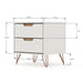 Manhattan Comfort Rockefeller 3-Piece White Dresser and Nightstand Set