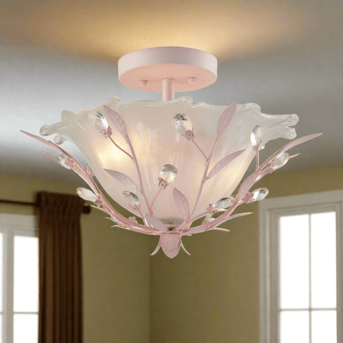 Elk Lighting Circeo Antique White Semi Flush Mount