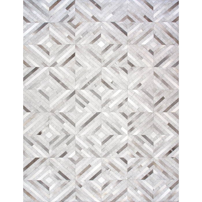 Pasargad Home Galaxy Collection Silver Cowhide & Sari Silk Area Rug-12' 0'' X 15' 0'' ptx-3104 12x15