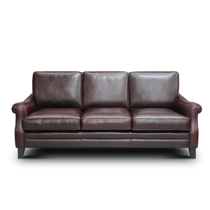 GTR Adriana 100% Top Grain Leather Traditional Sofa