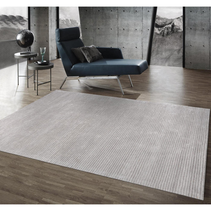 Pasargad Home Edgy Collection Hand-Tufted Bamboo Silk & Wool Area Rug, 12' 0" X 15' 0", Silver pvny-11 12x15
