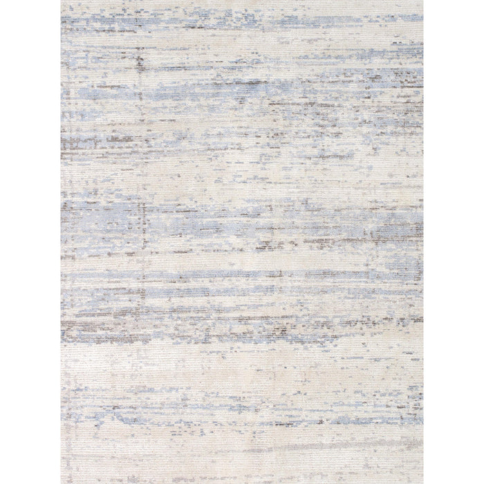 Pasargad Home Modern Collection Hand-Loomed Bamboo Silk & Wool Area Rug, 9' 0" X 12' 0", Silver pel-47 9x12