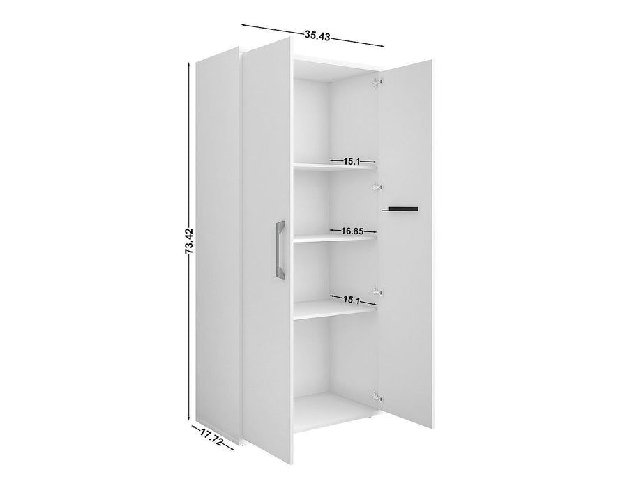 Manhattan Comfort Eiffel Storage Cabinet in White Set of 2