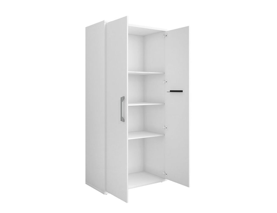 Manhattan Comfort Eiffel Storage Cabinet in White Set of 2