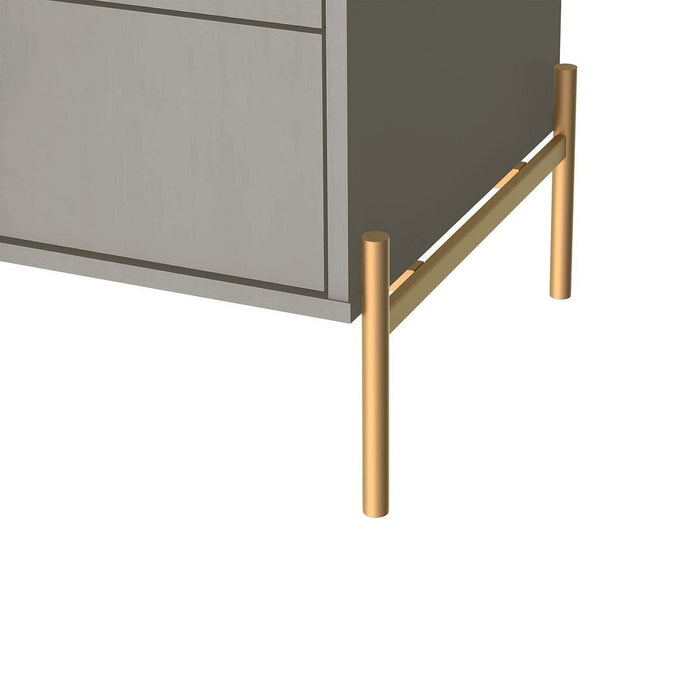 Manhattan Comfort Jasper Full Extension Tall Dresser and Double Wide Dresser Set of 2 in White Gloss