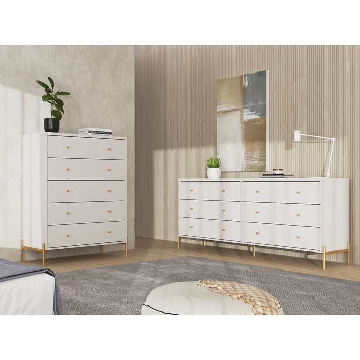 Manhattan Comfort Jasper Tall Dresser and Double Wide Dresser Set of 2 Off White Manhattan Comfort Jasper Tall Dresser and Double Wide Dresser Set of 2 Off White