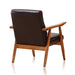 Manhattan Comfort ArchDuke White and Amber Faux Leather Accent Chair Set of 2