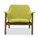 Manhattan Comfort Miller Grey and Walnut Linen Weave Accent Chair Set of 2