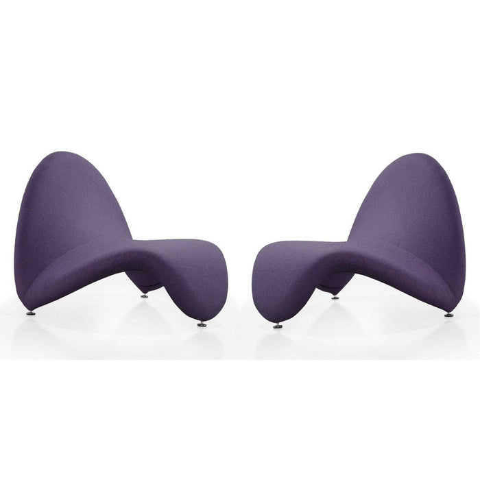 Manhattan Comfort MoMa Purple Wool Blend Accent Chair Set of 2