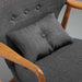Manhattan Comfort Bradley Charcoal and Walnut Accent Chair and Ottoman
