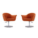 Manhattan Comfort Voyager Orange and Brushed Metal Woven Swivel Adjustable Accent Chair Set of 2