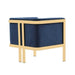Manhattan Comfort Paramount Royal Blue and Polished Brass Velvet Accent Armchair Set of 2