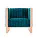 Manhattan Comfort Trillium Teal and Gold Velvet Accent Chair Set of 2