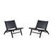 Manhattan Comfort Maintenon Leatherette Accent Chair in Black - Set of 2
