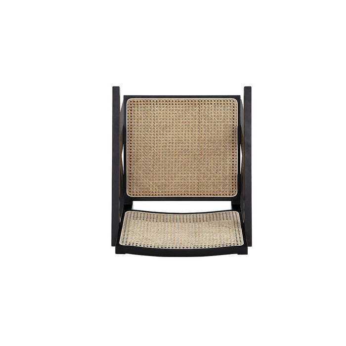 Manhattan Comfort Hamlet Accent Chair in Black and Natural Cane - Set of 2