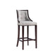 Manhattan Comfort Fifth Avenue Faux Leather Barstool in Pebble Grey Set of 2