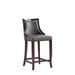 Manhattan Comfort Emperor Faux Leather Barstool in Pebble Grey Set of 2