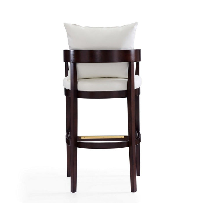 Manhattan Comfort Ritz 38 in. Black and Dark Walnut Beech Wood Barstool Set of 2