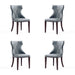 Manhattan Comfort Reine Faux Leather Dining Chair in Pebble Grey Set of 4