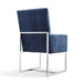 Manhattan Comfort Element Blue Velvet Dining Armchair Set of 2