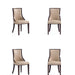 Manhattan Comfort Grand Faux Leather Dining Chair in Tan with Beech Wood Frame Set of 2