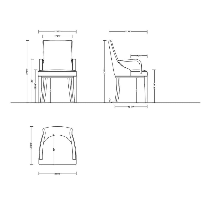 Manhattan Comfort Shubert Modern Faux Leather and Velvet Dining Armchair in Light Grey Set of 2