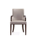 Manhattan Comfort Shubert Modern Faux Leather and Velvet Dining Armchair in Light Grey Set of 2