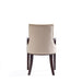 Manhattan Comfort Shubert Modern Faux Leather and Velvet Dining Armchair in Light Grey Set of 2