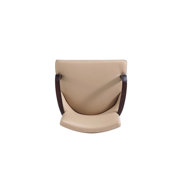 Manhattan Comfort Shubert Modern Faux Leather and Velvet Dining Armchair in Light Grey Set of 2