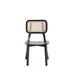 Manhattan Comfort Versailles Square Dining Chair in Black and Natural Cane - Set of 4
