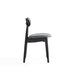 Manhattan Comfort Colbert Dining Chair in Black and Cane with Grey Upholstered Seating - Set of 4