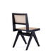 Manhattan Comfort Hamlet Dining Chair in Black and Natural Cane - Set of 4