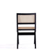 Manhattan Comfort Hamlet Dining Chair in Black and Natural Cane - Set of 4