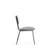 Manhattan Comfort Jardin Dining Chair in Black with Cane and Grey Upholstered Seating - Set of 4