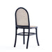 Manhattan Comfort Paragon Dining Chair 2.0 in Black and Cane - Set of 4